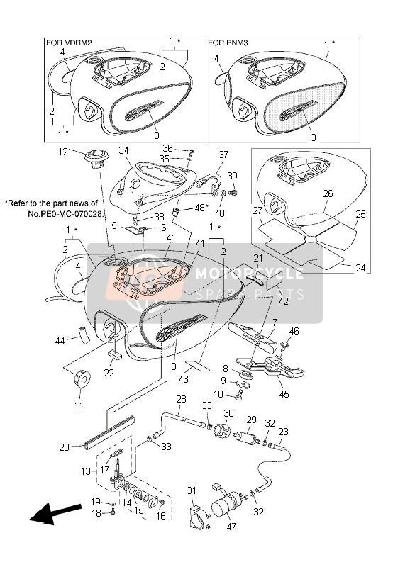 5EL241880000, Modanatura, Serbatoio Benzina, Yamaha, 4