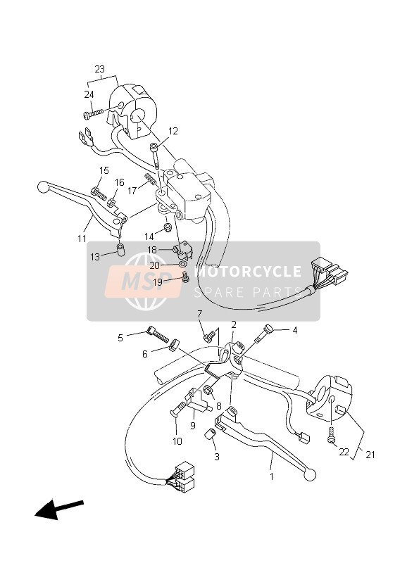 5KS839722000, Commutateur 4,  Sur G, Yamaha, 0