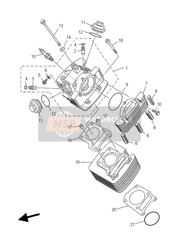 5VLE11111100, Culasse, Yamaha, 0