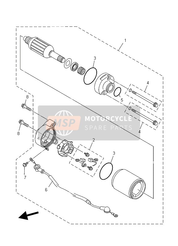 3D9H18000100, Startend Motor Assy, Yamaha, 0