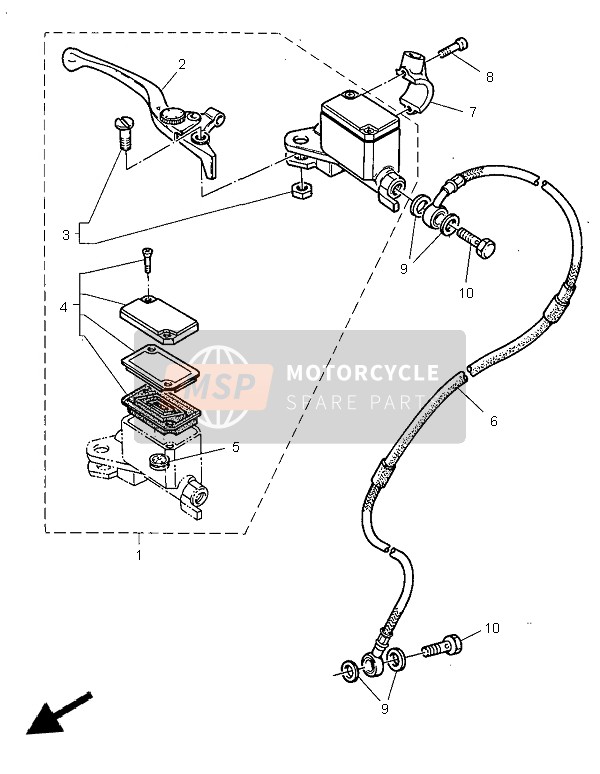 Yamaha TT600R 1997 Front Master Cylinder for a 1997 Yamaha TT600R