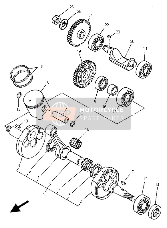 93310316D500, Bearing, Cylindrical, Yamaha, 2