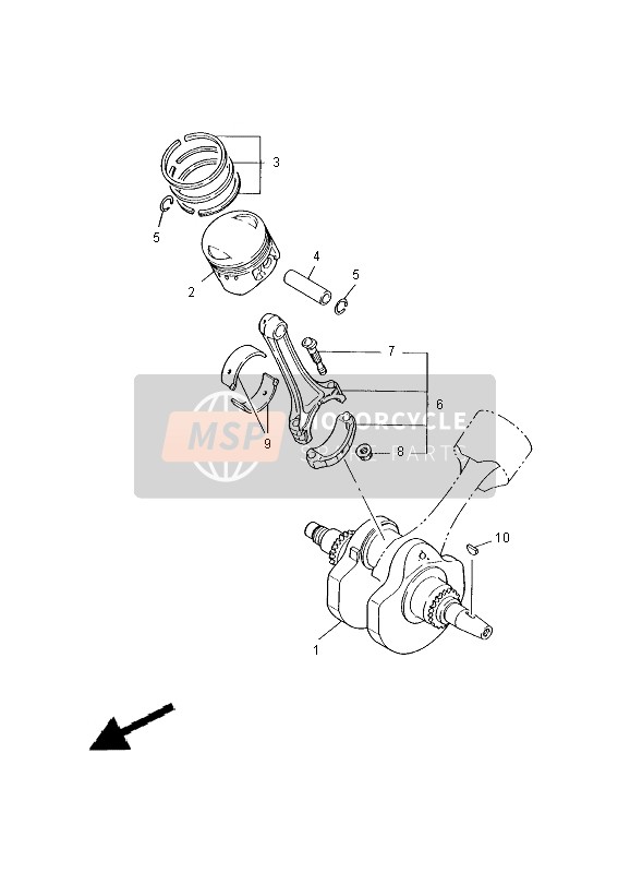 Yamaha XVS650 DRAGSTAR 2000 Crankshaft & Piston for a 2000 Yamaha XVS650 DRAGSTAR