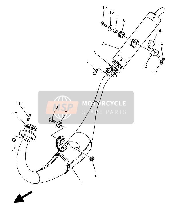 Yamaha TZR125 1997 Exhaust for a 1997 Yamaha TZR125