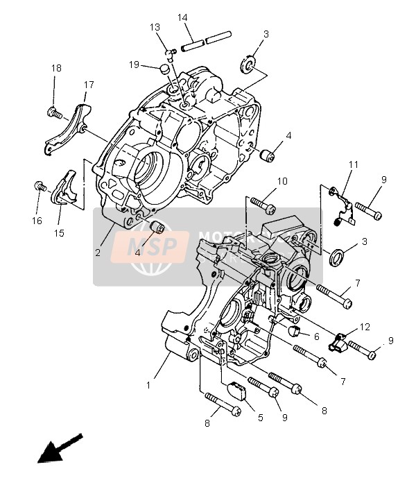 Yamaha TZR125 1997 Crankcase for a 1997 Yamaha TZR125