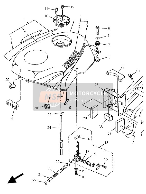 4FM246022000, Cap Assy, Yamaha, 1