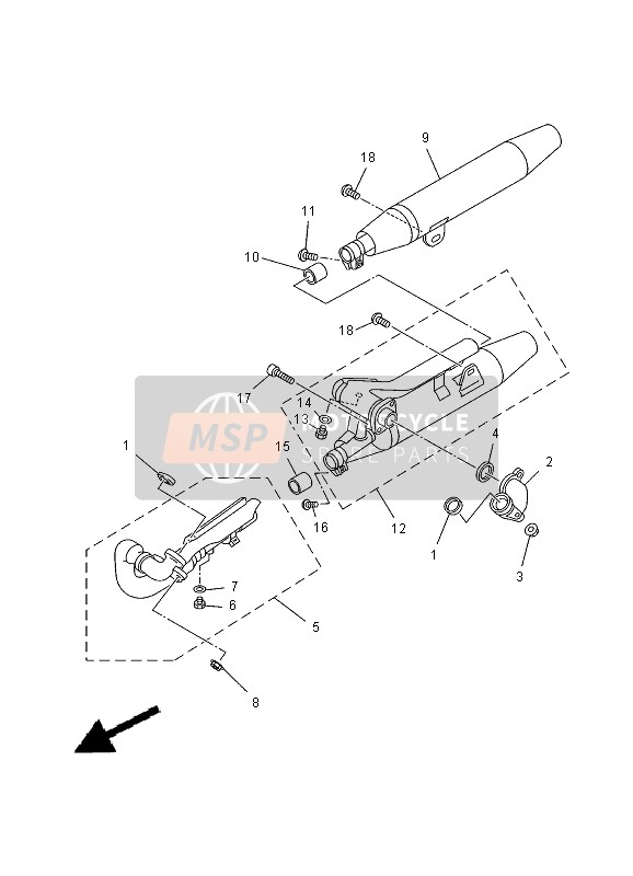 4VR147030500, Pot D'Echappement Cp, Yamaha, 0