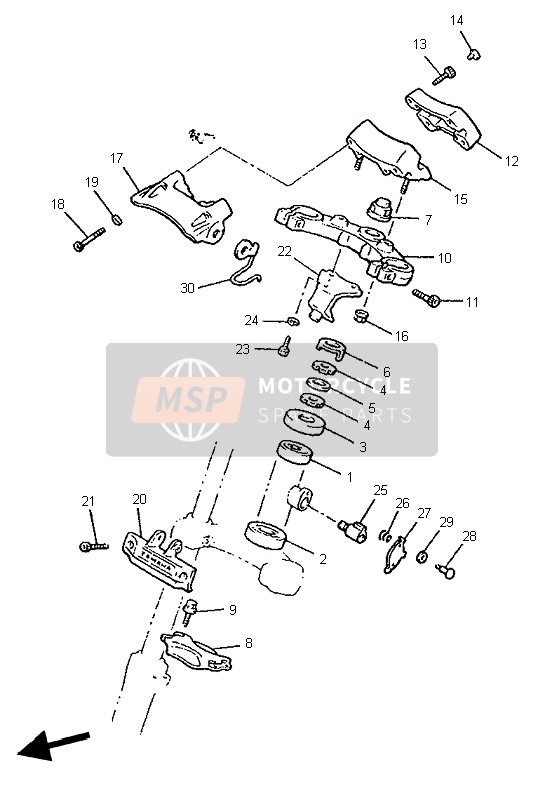 1FK234410038, Lenkerhalter, Oben, Yamaha, 0