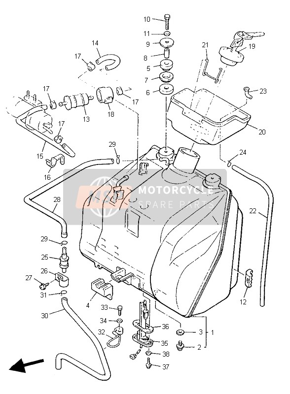 Yamaha V-MAX12 1997 Fuel Tank for a 1997 Yamaha V-MAX12