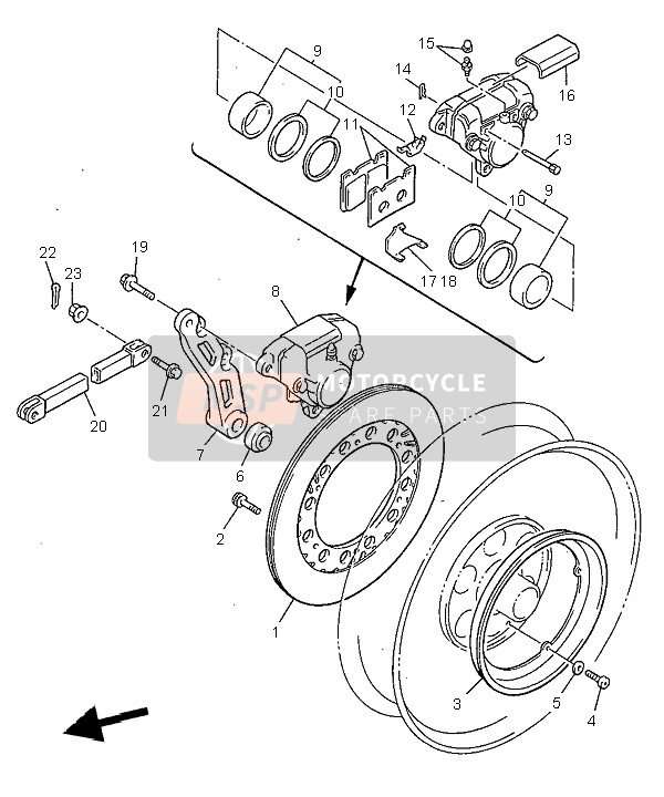 26H259190000, Stutze, Bremsbelagplatte, Yamaha, 2