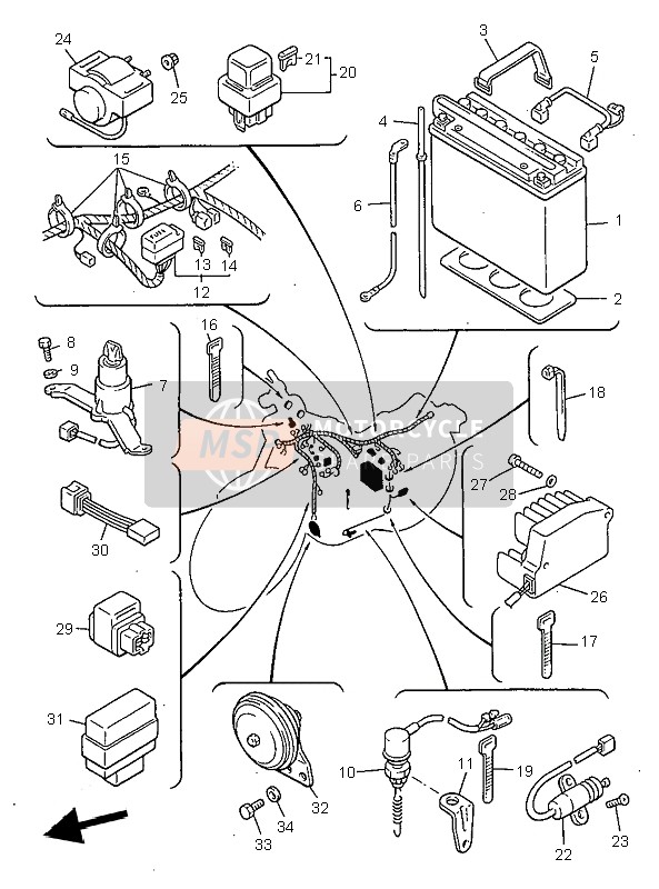 1AE821510000, • . Fuse (30A), Yamaha, 2