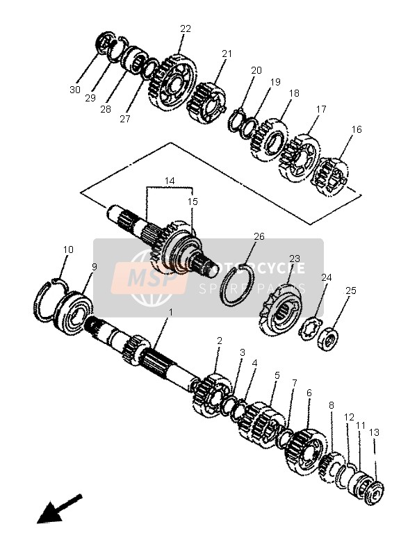 4BR171610100, Gear, 6TH Pinion (28T), Yamaha, 0