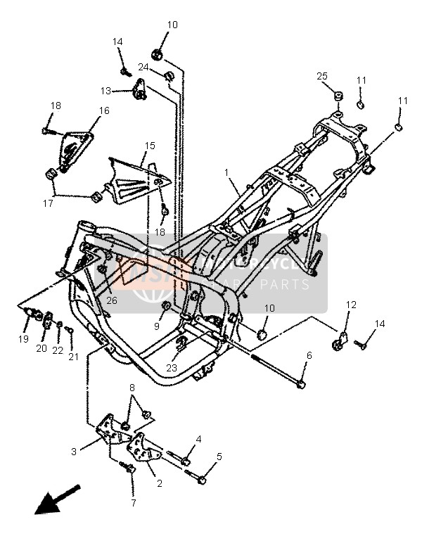 Yamaha XJ600N 1997 Frame for a 1997 Yamaha XJ600N