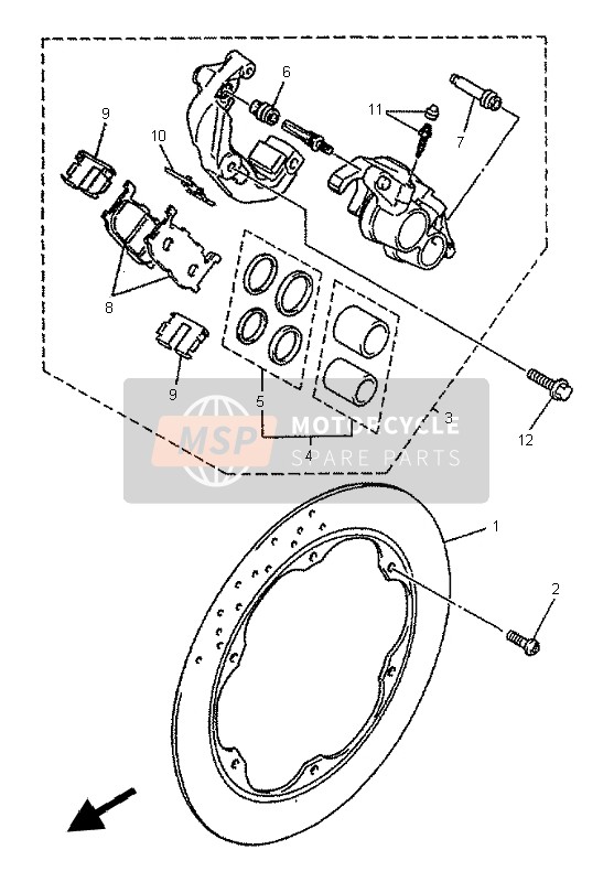 Yamaha XJ600N 1997 Pinza freno anteriore per un 1997 Yamaha XJ600N