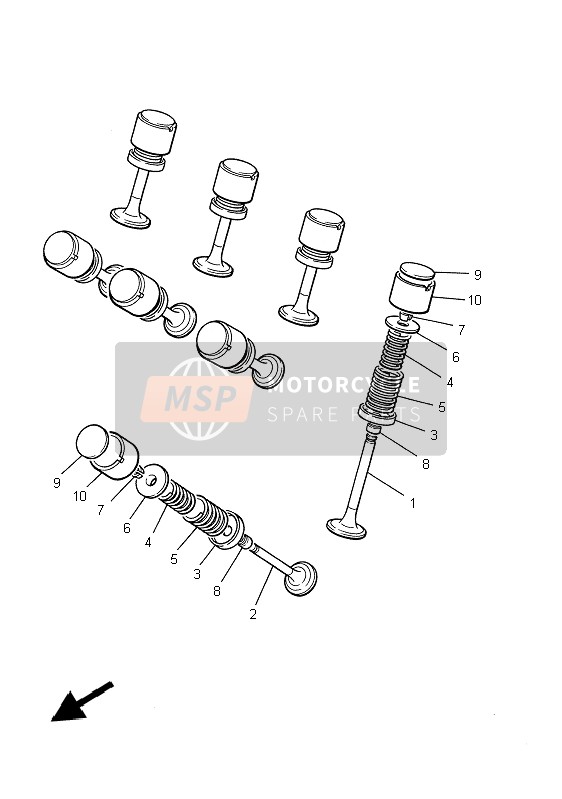 Yamaha XJ600S DIVERSION 1997 Klep voor een 1997 Yamaha XJ600S DIVERSION