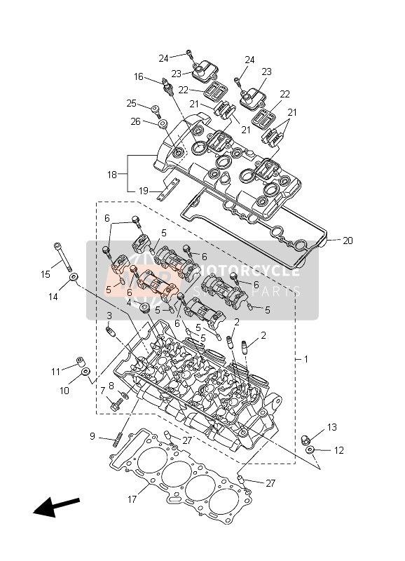 Yamaha YZF-R1 2006 Cylinder Head for a 2006 Yamaha YZF-R1