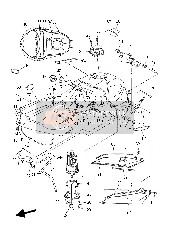 5VY241830000, Dampfungslager 3, Yamaha, 1