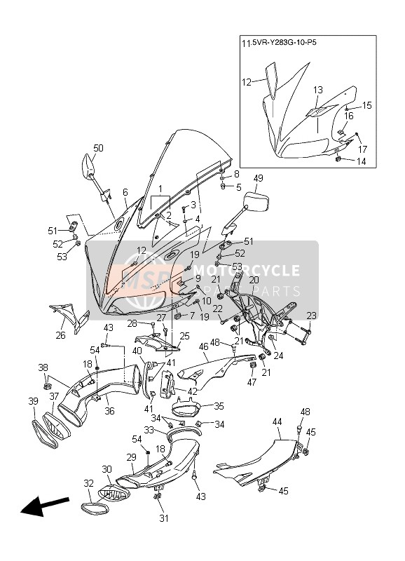 5VY2837M0100, Panel, Console 2, Yamaha, 1