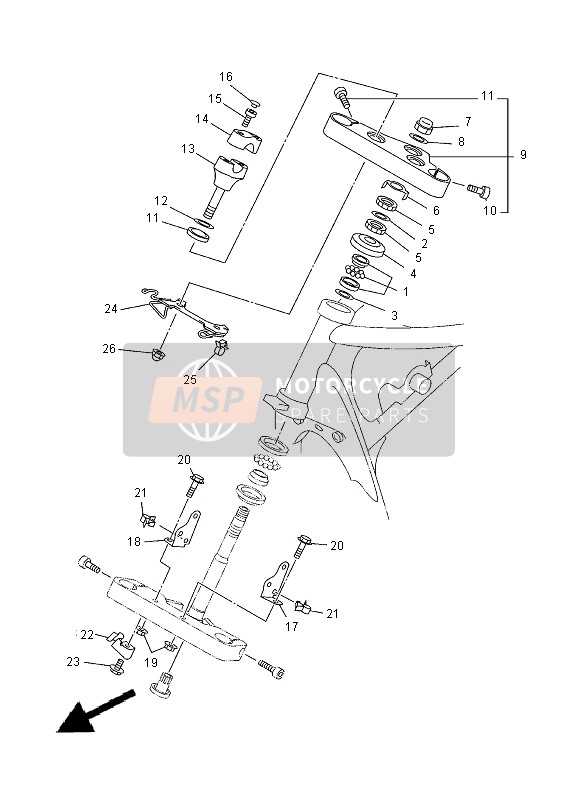 4TR231760100, Supporto, Staffa Telaietto Faro, Yamaha, 3