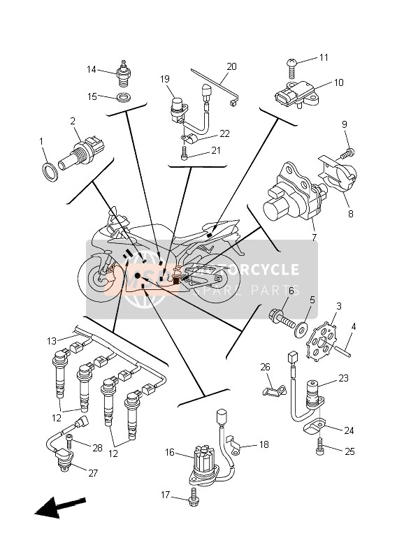 5VY858201100, Servo Motor Assy, Yamaha, 4