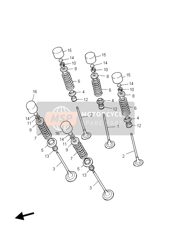 Yamaha YZF-R1S 2006 Soupape pour un 2006 Yamaha YZF-R1S