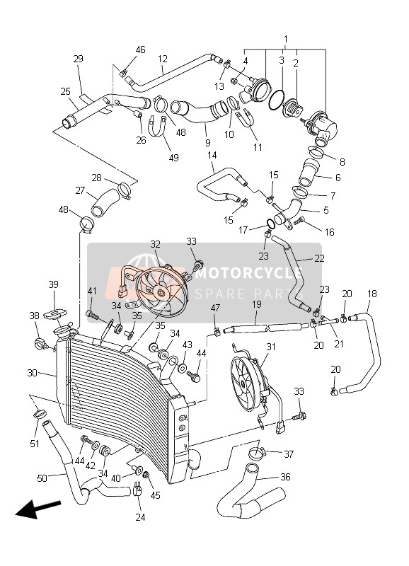 Yamaha YZF-R1S 2006 Radiator & Hose for a 2006 Yamaha YZF-R1S