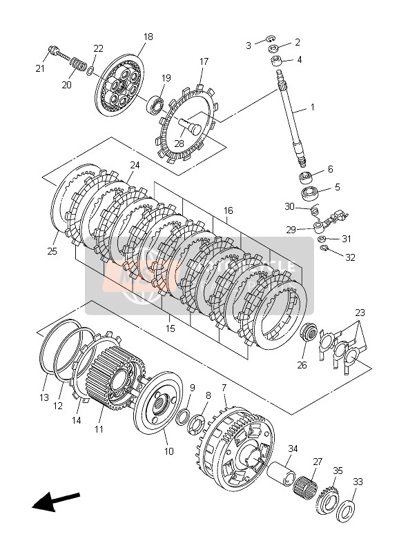 5VY161810000, Entretoise 1, Yamaha, 3