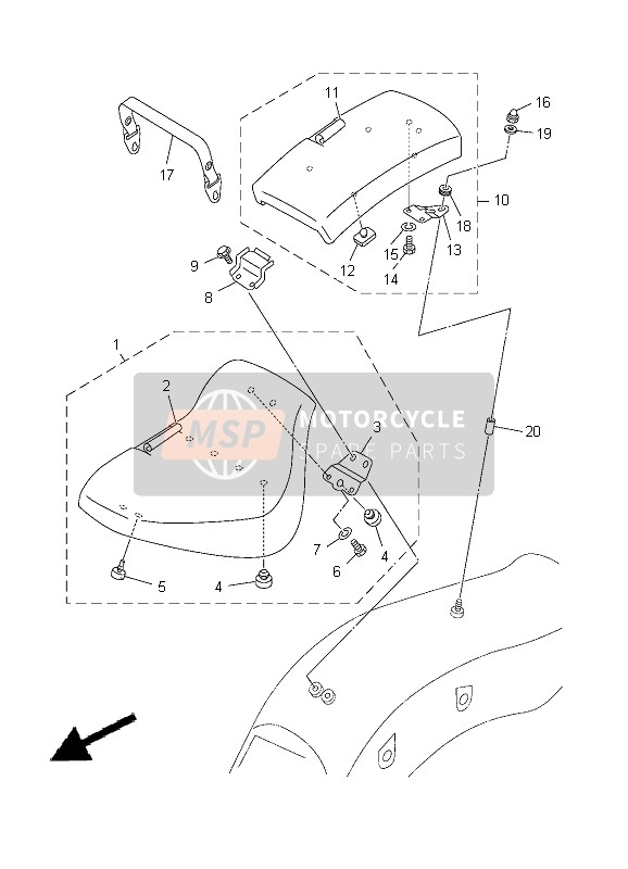 4TR2475H0000, . Bracket, Seat Lever 1, Yamaha, 1