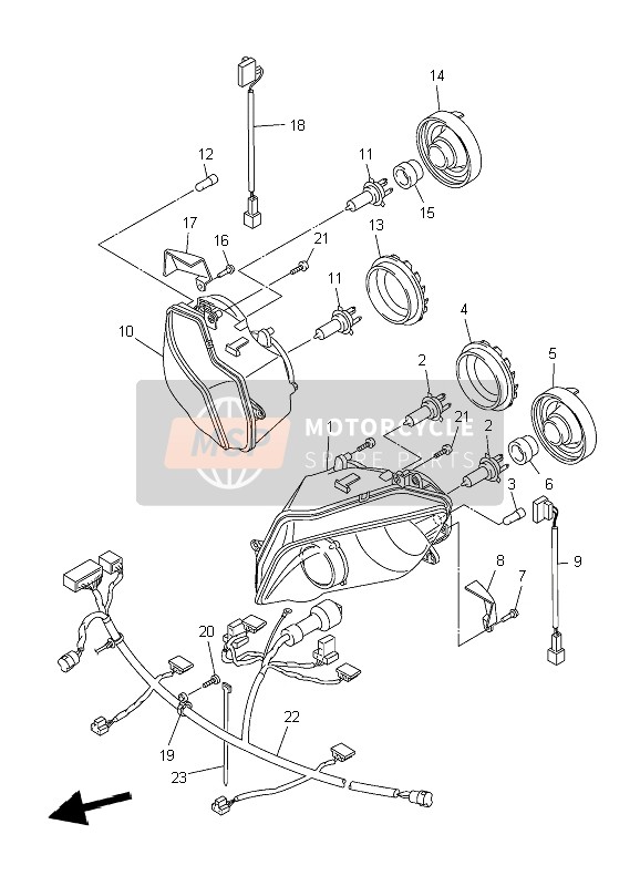 Yamaha YZF-R1S 2006 SCHEINWERFER für ein 2006 Yamaha YZF-R1S