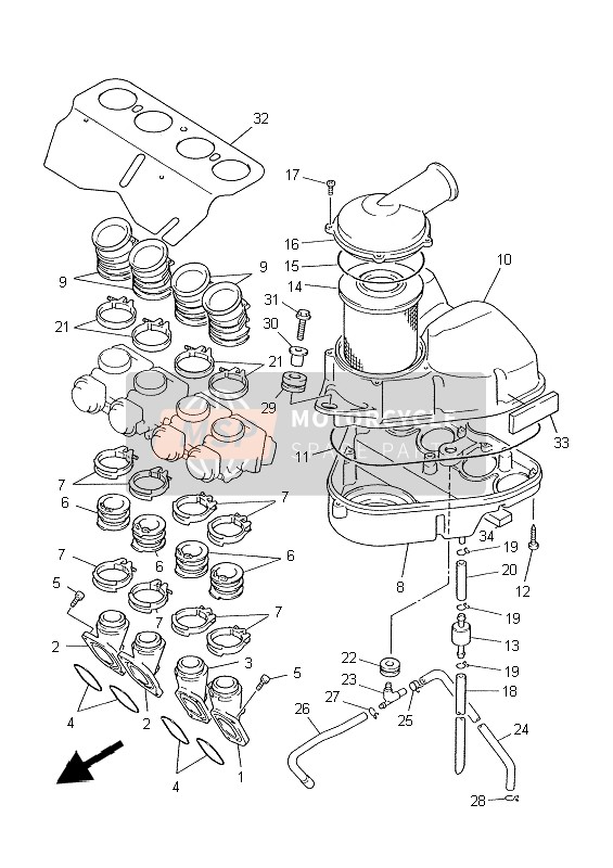 Yamaha XJ600S DIVERSION 1997 Inlaat voor een 1997 Yamaha XJ600S DIVERSION