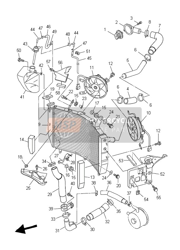 2C0124610000, Radiator Assy, Yamaha, 1