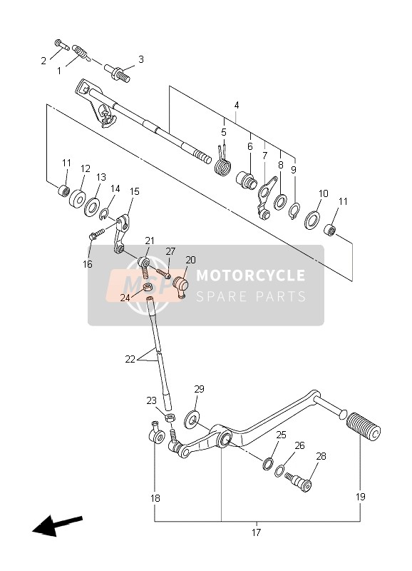 2C0181100100, Schaltpedaleinheit, Yamaha, 2