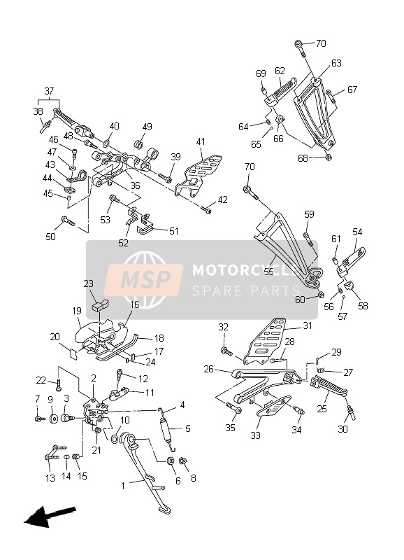 2C0273110000, Stand, Side, Yamaha, 2