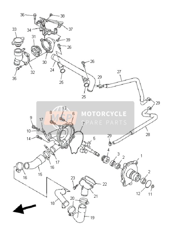 3P6124170000, Boitier,  Thermostat, Yamaha, 3