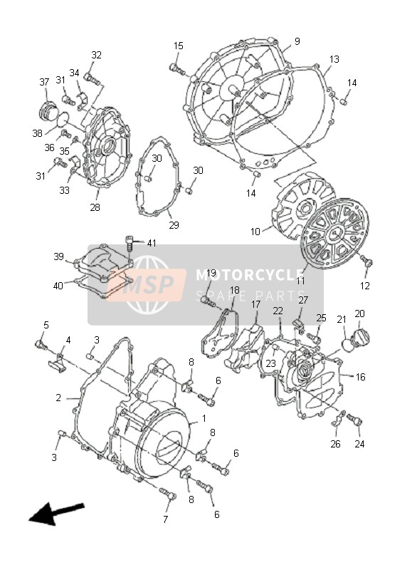 5JW154160000, Couvercle,  Pompe A H, Yamaha, 0