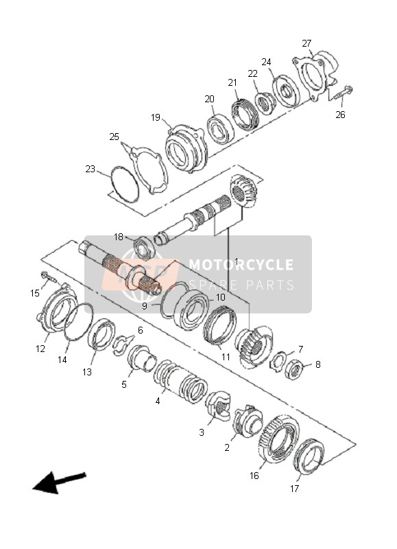 Yamaha FJR1300A 2007 Middle Drive Gear for a 2007 Yamaha FJR1300A