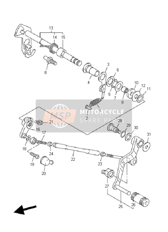 Yamaha FJR1300A 2007 Shift Shaft for a 2007 Yamaha FJR1300A