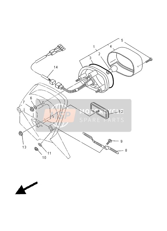 4TR847000100, Feu Arriere Complet, Yamaha, 0