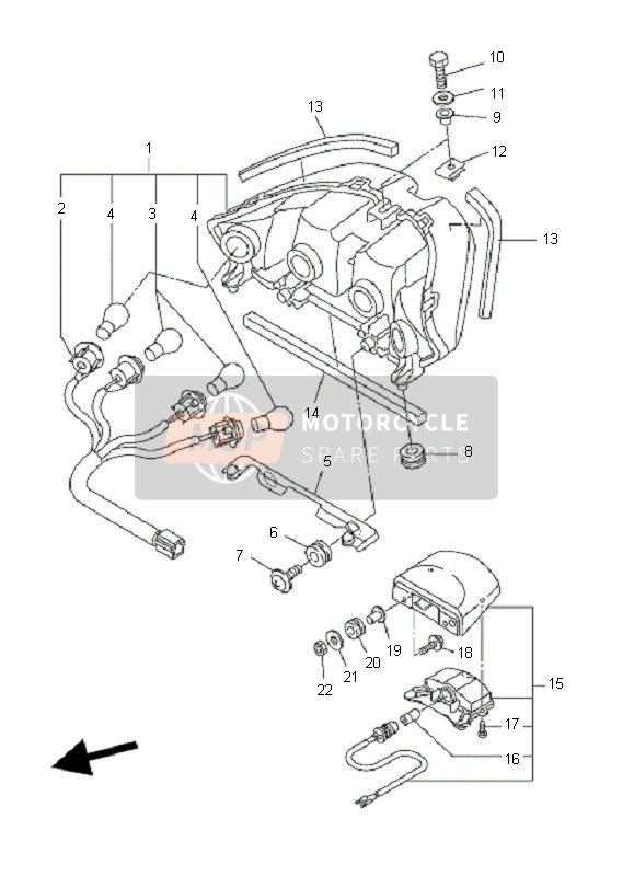 2D1847450000, Licence Light Unit Assy, Yamaha, 1