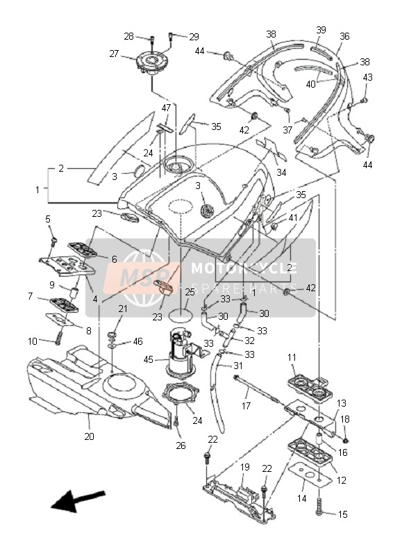 Yamaha FJR1300AS 2007 Réservoir d'essence pour un 2007 Yamaha FJR1300AS