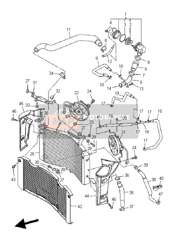 Yamaha FZ1-N FAZER 2007 KÜHLER & SCHLAUCH für ein 2007 Yamaha FZ1-N FAZER