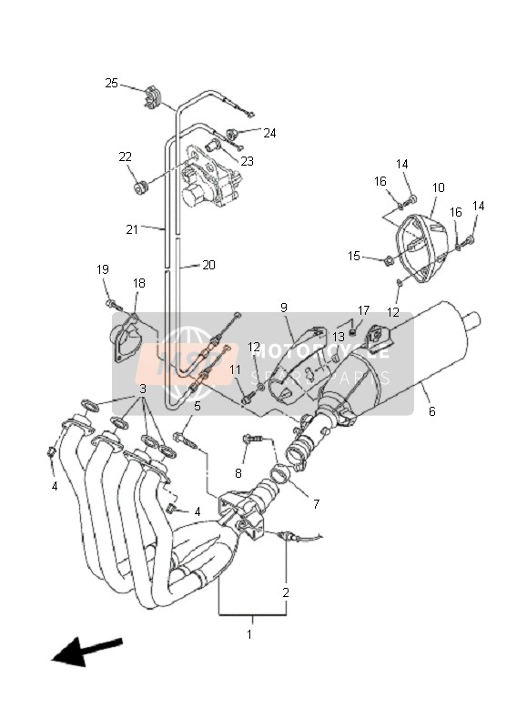 2D1146021000, Exhaust Pipe Comp., Yamaha, 0