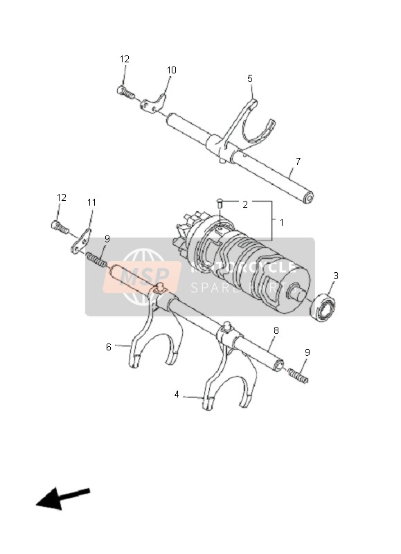 2D1185110000, Fork, Shift 1, Yamaha, 0