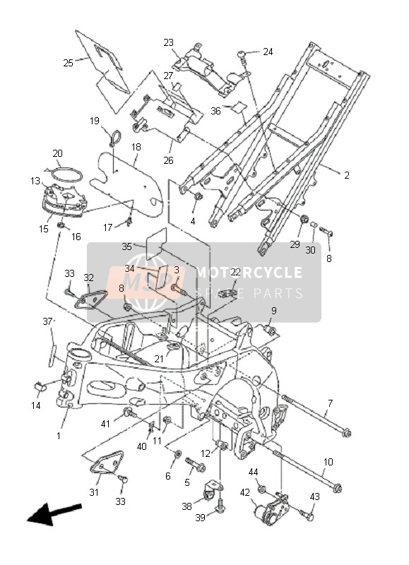 Yamaha FZ1-N FAZER 2007 Frame for a 2007 Yamaha FZ1-N FAZER