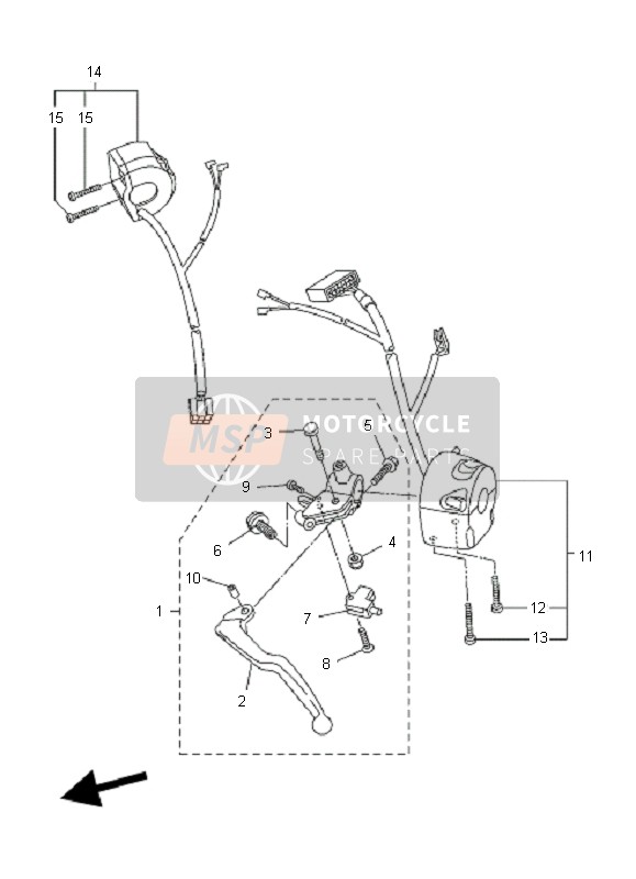 Yamaha FZ1-N FAZER 2007 Handle Switch & Lever for a 2007 Yamaha FZ1-N FAZER