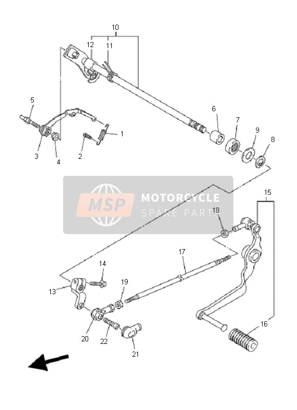 Yamaha FZ1-S FAZER 2007 Shift Shaft for a 2007 Yamaha FZ1-S FAZER