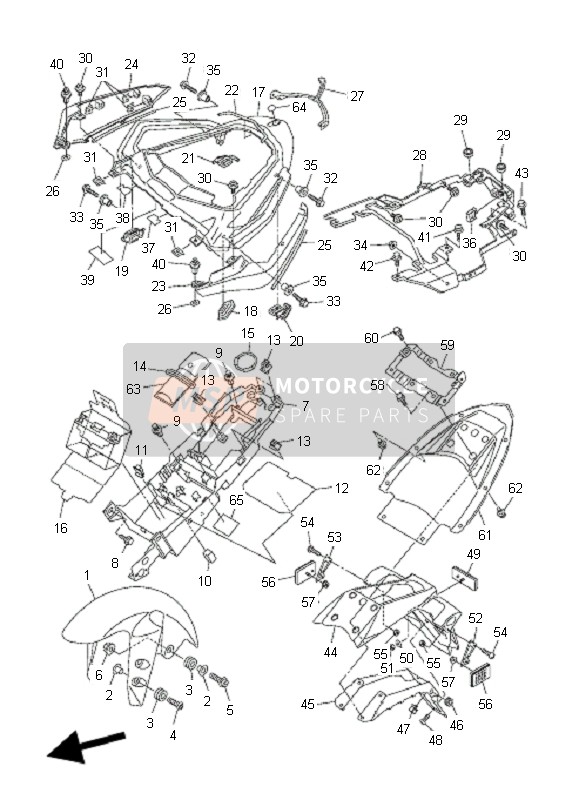 3C32163A0000, Protezione, Parafango Posterior, Yamaha, 5