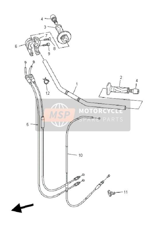 Yamaha FZ1-S FAZER 2007 Poignée de direction & Câble pour un 2007 Yamaha FZ1-S FAZER