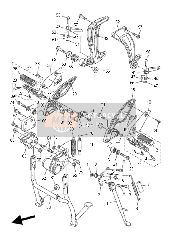 3C3271510100, Houder, Hoofdstandaard, Yamaha, 0