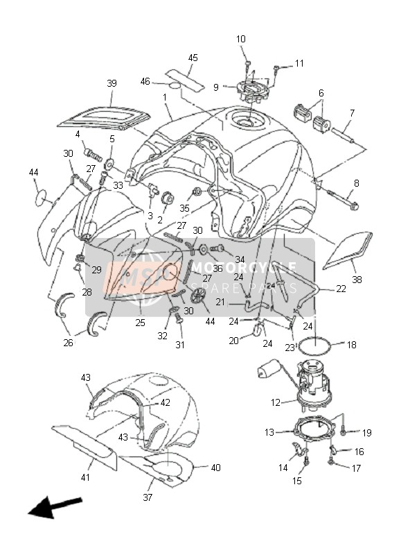 Yamaha FZ1-SA FAZER 2007 Réservoir d'essence pour un 2007 Yamaha FZ1-SA FAZER